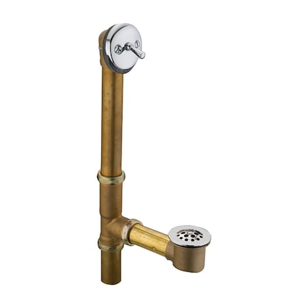 Everflow 1-1/2in Trip Lever Bath Waste and Overflow Drain , 20 Gauge Brass with Chrome Plate, Standard Size T5113A